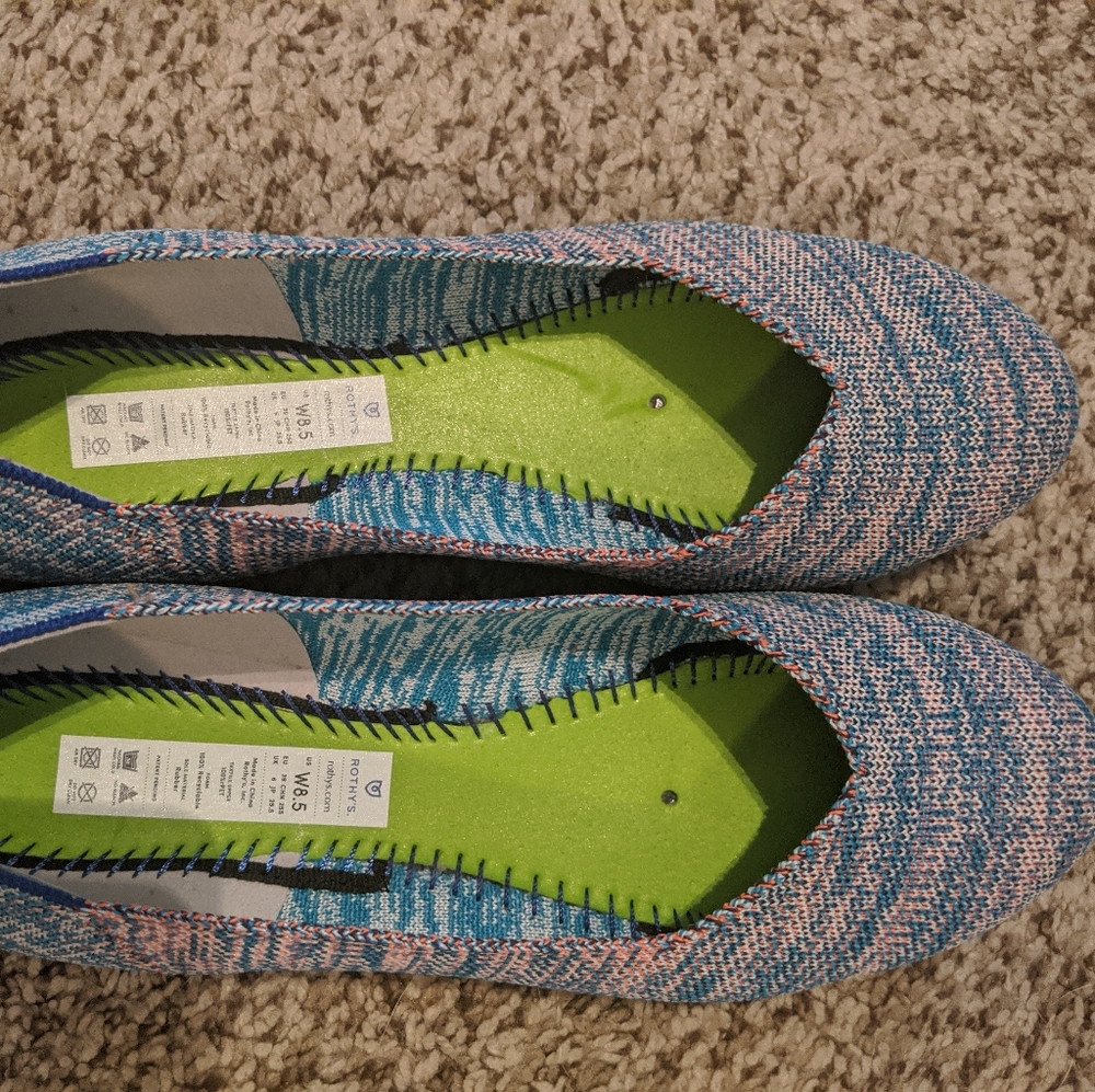 RETIRED Rothys turquoise melange flats